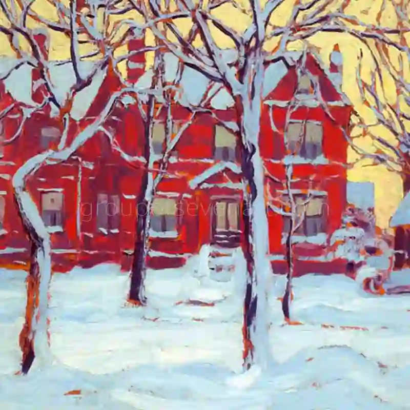 Lake Superior And Red Houses